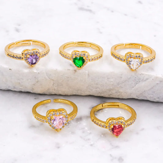 Anillo Corazón de Cristal