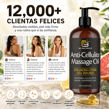 M3 Naturals Cellulite & Firming Body Oil — Suaviza Celulitis, Reafirma y Hidrata la Piel