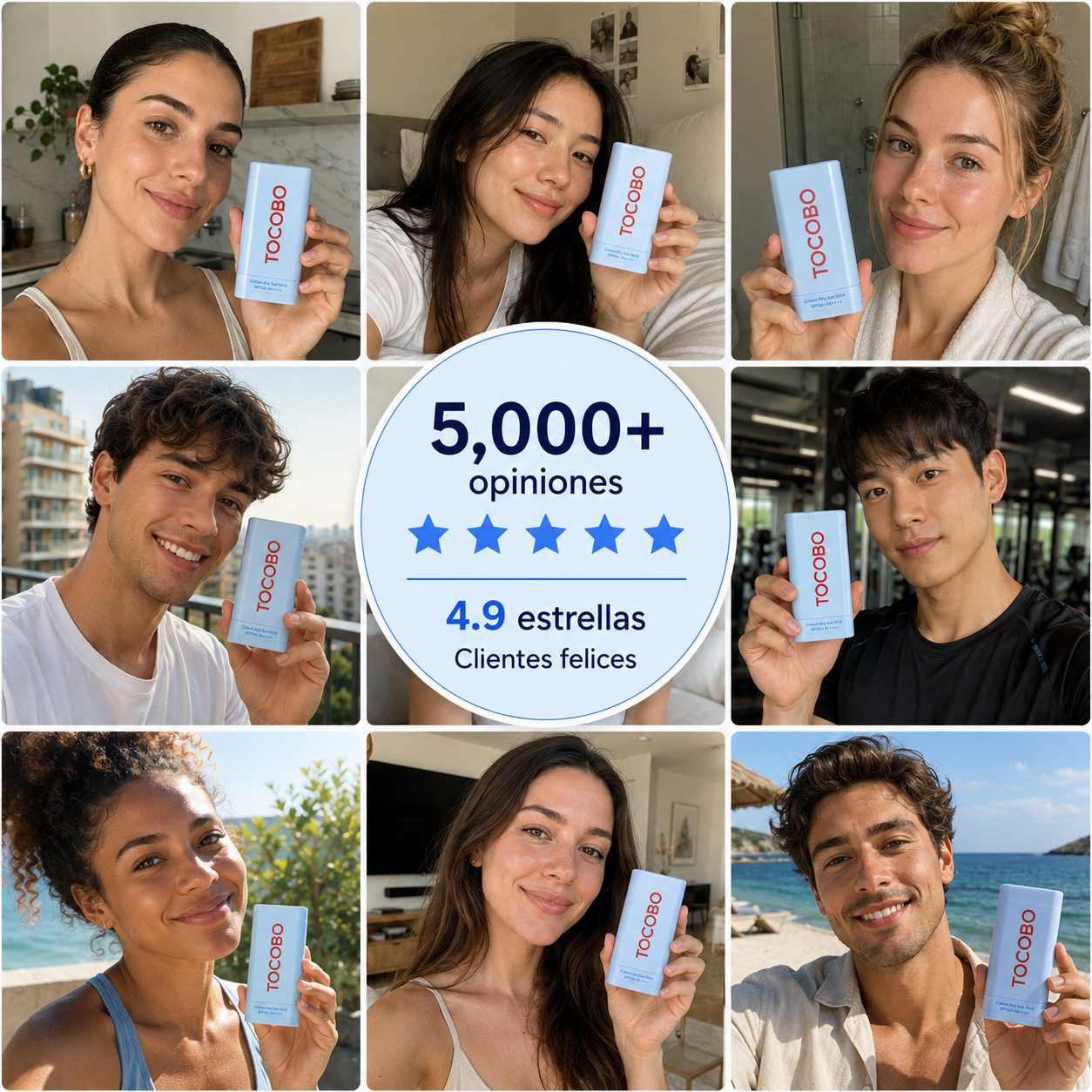 TOCOBO Pack 2 Cotton Airy Sun Stick SPF5 19g – Protección solar