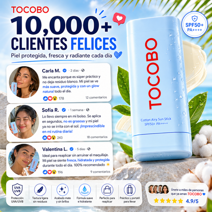 TOCOBO Pack 2 Cotton Airy Sun Stick SPF5 19g – Protección solar