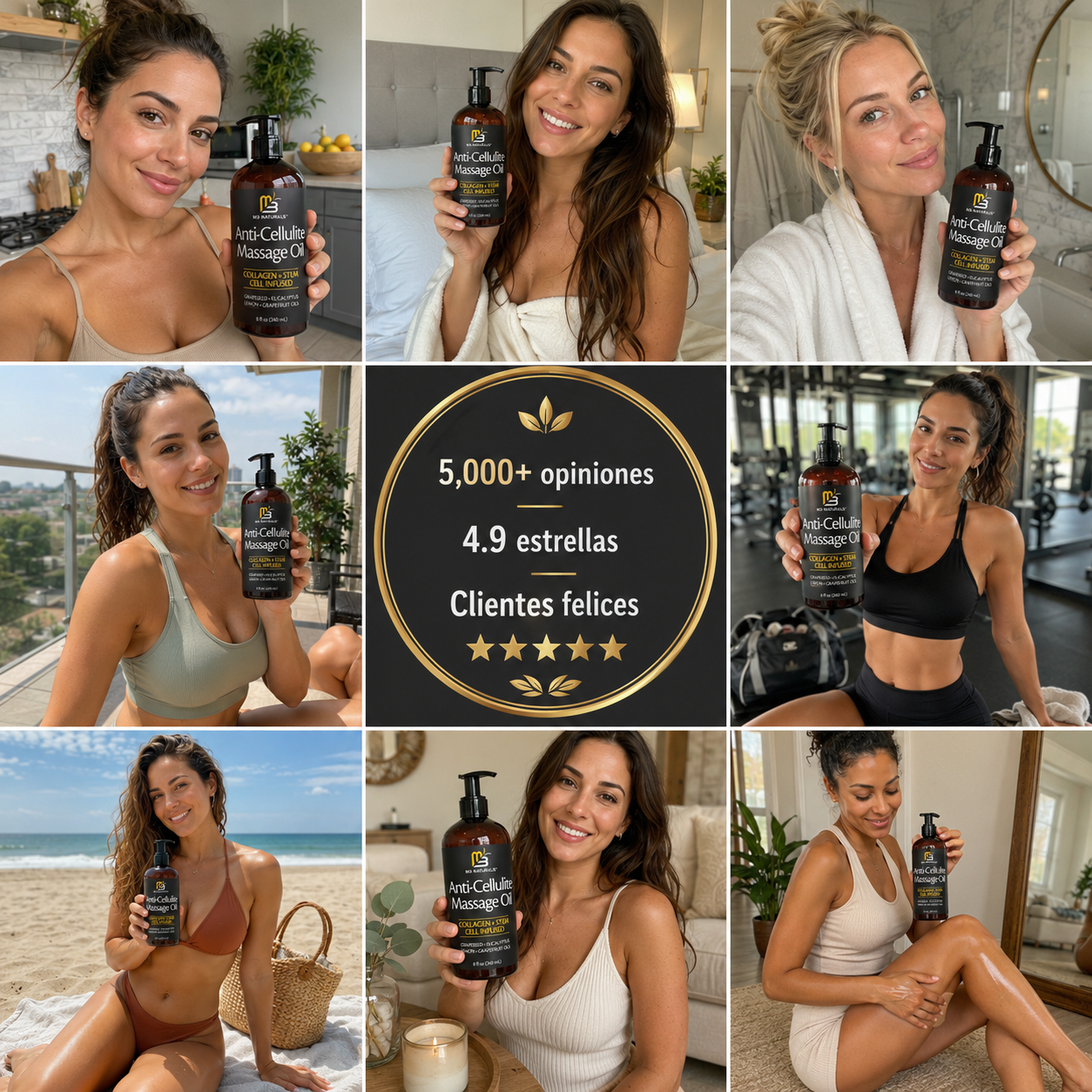 M3 Naturals Cellulite & Firming Body Oil — Suaviza Celulitis, Reafirma y Hidrata la Piel